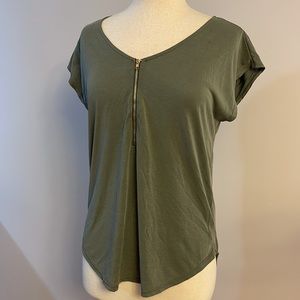 Short Sleeve Zipper Top